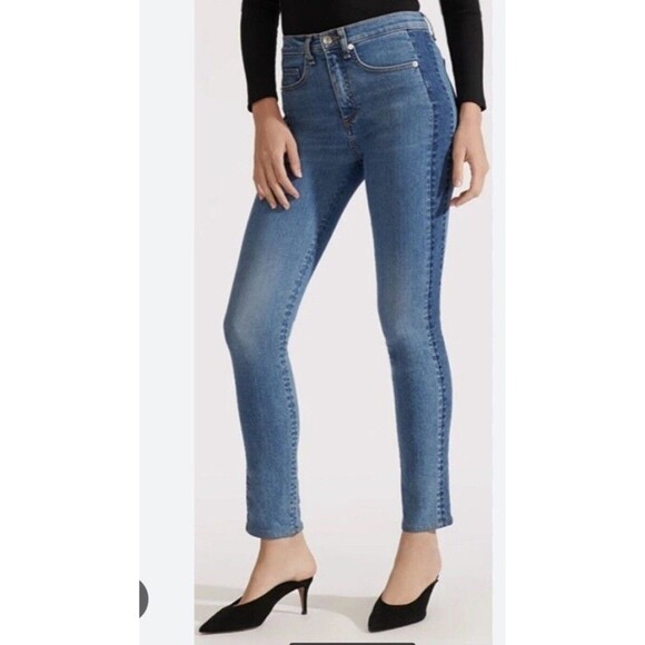 Veronica Beard Jeans Womens 26 2 Skinny Two Tone Kate Stretch High Rise USA - Picture 9 of 10